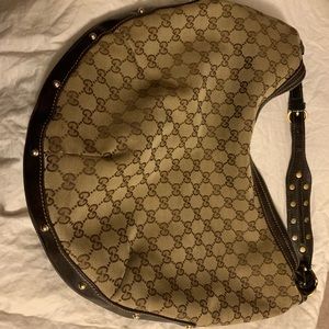 Gucci Pelham GG Canvas Leather Shoulder Bag